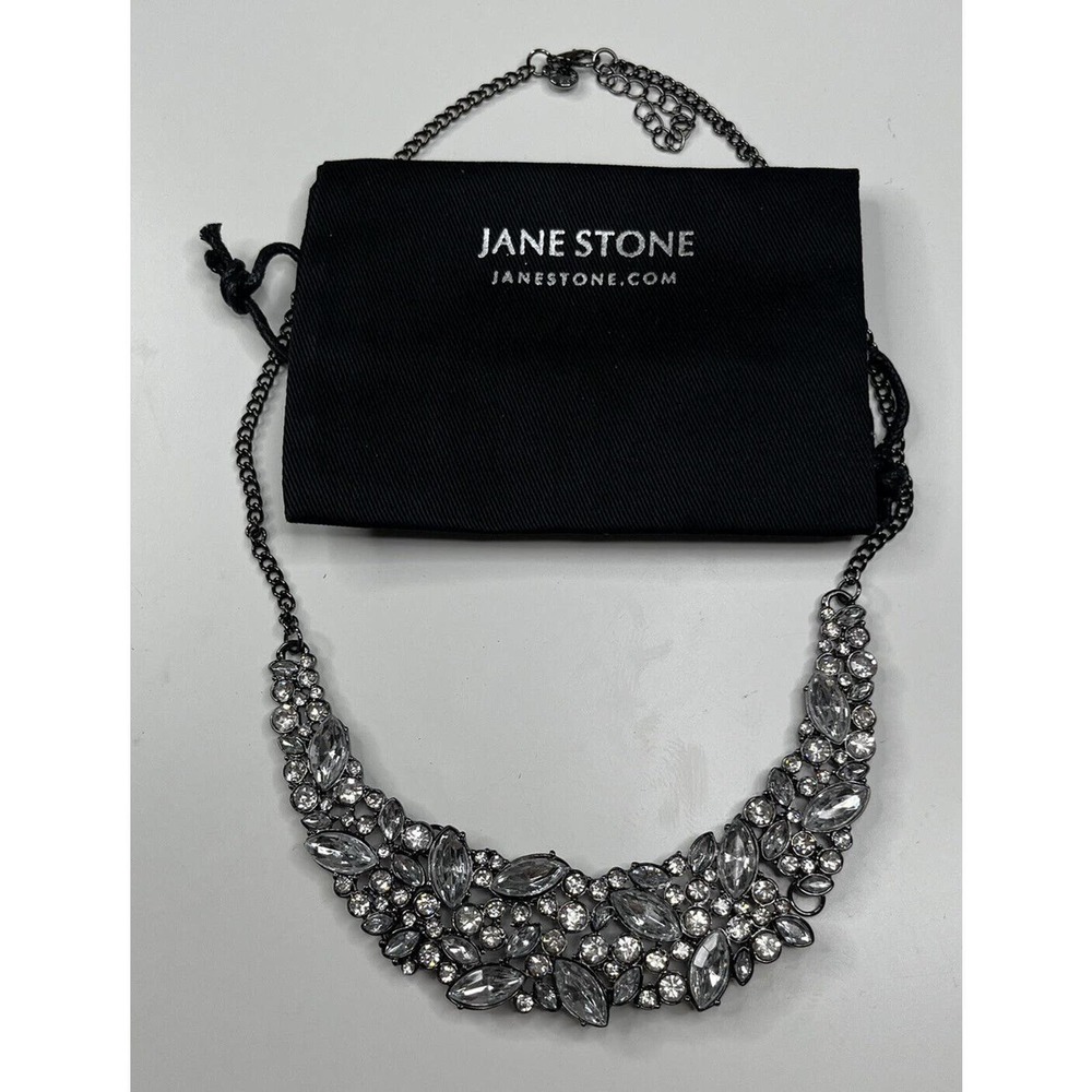 NWT Jane Stone Silver Gem Statement Choker Necklace Jewelry Women’s